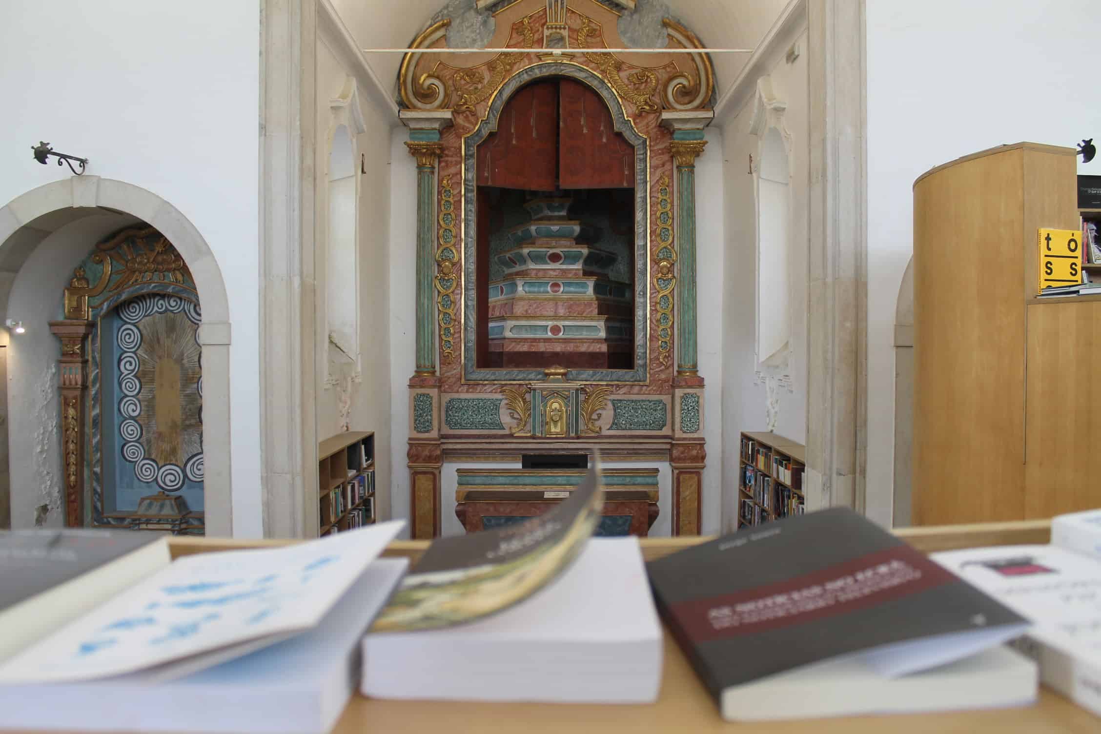 Igreja de São Tiago Church in Óbidos, Portugal, a bookstore and popular tourist attraction
