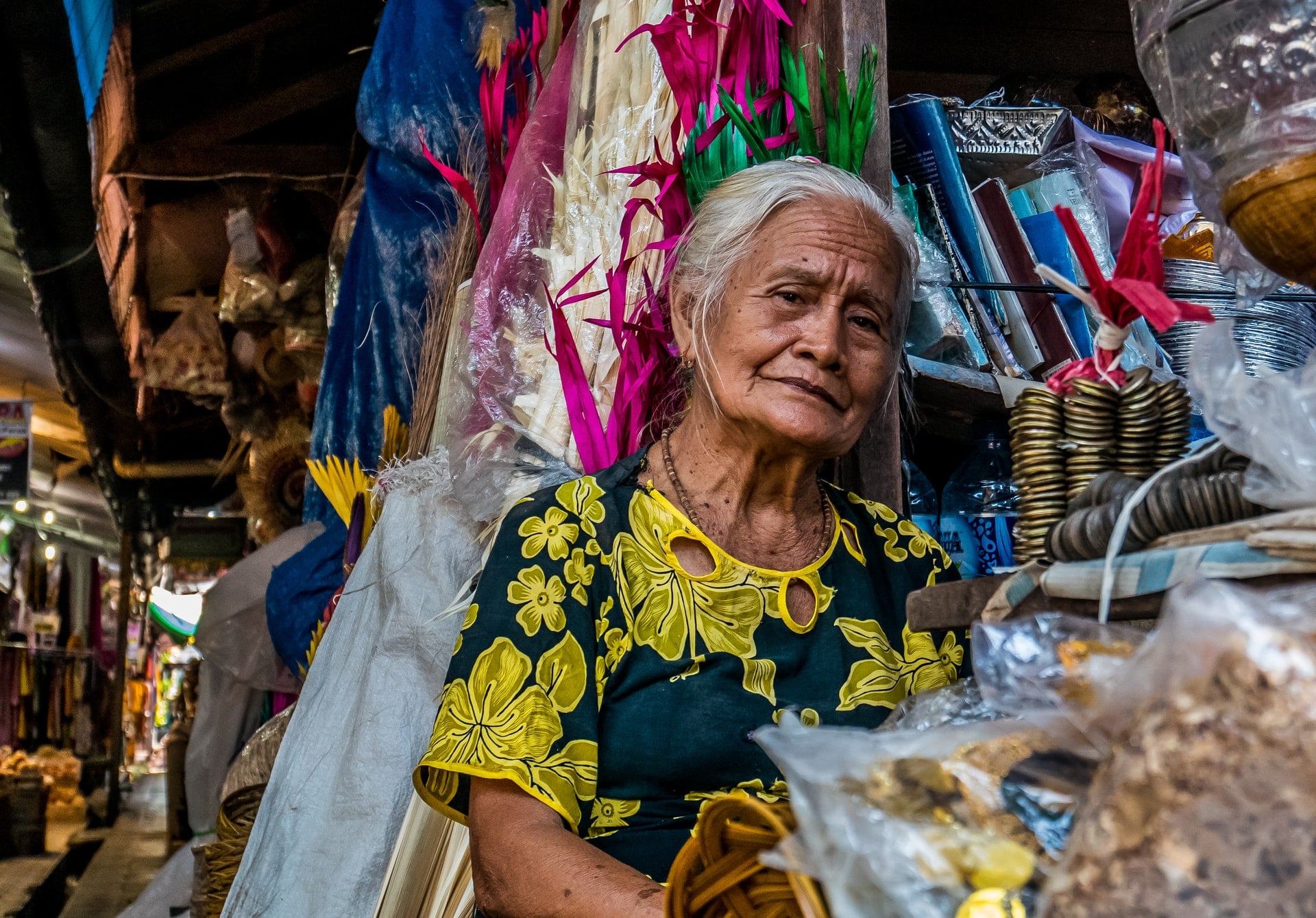 Woman selling goods in Bali, Indonesia