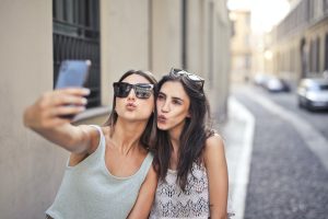 Two women taking a selfie